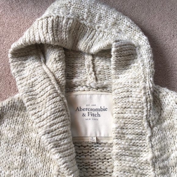 *RARE* Abercrombie & Fitch chunky cap sleeve hooded cardigan - Picture 5 of 6